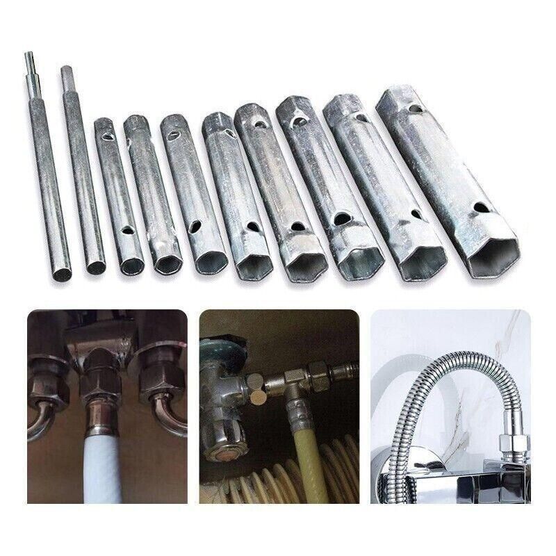 10PCS Spark Plug Wrench Set Hex Socket Spanner Tools for Bike Car and Home Use
