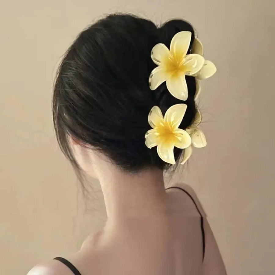 12-Piece Assorted Colour Frangipani Hair Clip Set