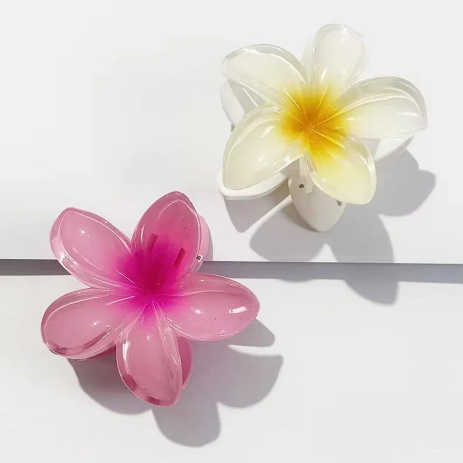 12-Piece Assorted Colour Frangipani Hair Clip Set