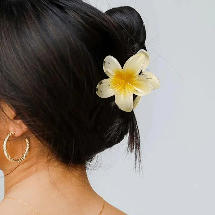 12-Piece Assorted Colour Frangipani Hair Clip Set