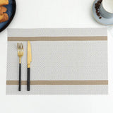 4X Anti-Slip Woven Placemat Waterproof Oil-proof Placemat Heat Resistant PVC Mat - Blue