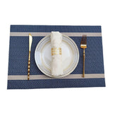 4X Anti-Slip Woven Placemat Waterproof Oil-proof Placemat Heat Resistant PVC Mat - Blue - Extra Image