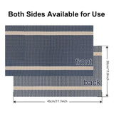 4X Anti-Slip Woven Placemat Waterproof Oil-proof Placemat Heat Resistant PVC Mat - Blue - Side View