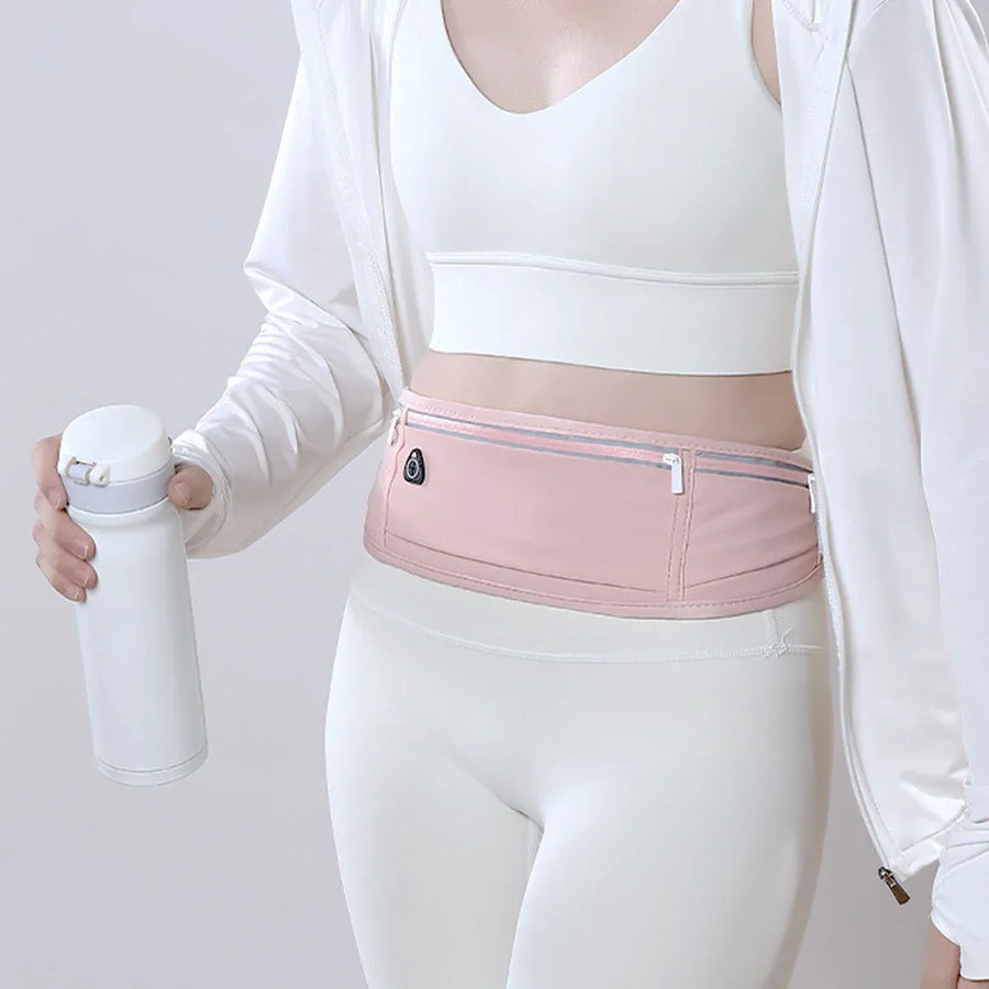 Running Waist Bag Mobile Phone Holder Fitness Sports Small Pouch Adjustable Belt - Shining Grey