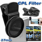 Black 37 mm Clip-On CPL Camera Filter Set - 2 Pieces