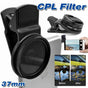 Black 37 mm Clip-On CPL Camera Filter Set - 2 Pieces