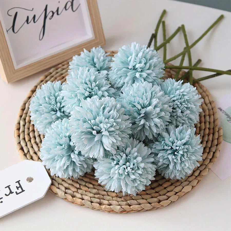 12pcs Artificial Dandelion Fake Flower Simulation Arrangement Desktop Decoration - Pink