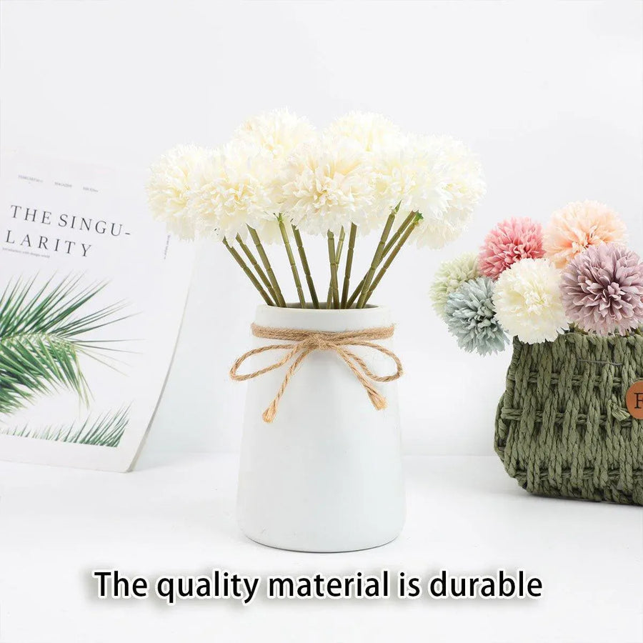 12pcs Artificial Dandelion Fake Flower Simulation Arrangement Desktop Decoration - Pink