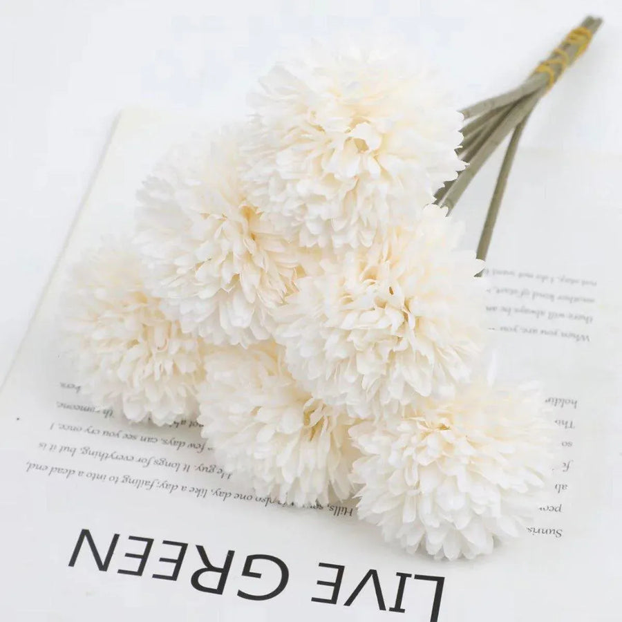 12pcs Artificial Dandelion Fake Flower Simulation Arrangement Desktop Decoration - Pink