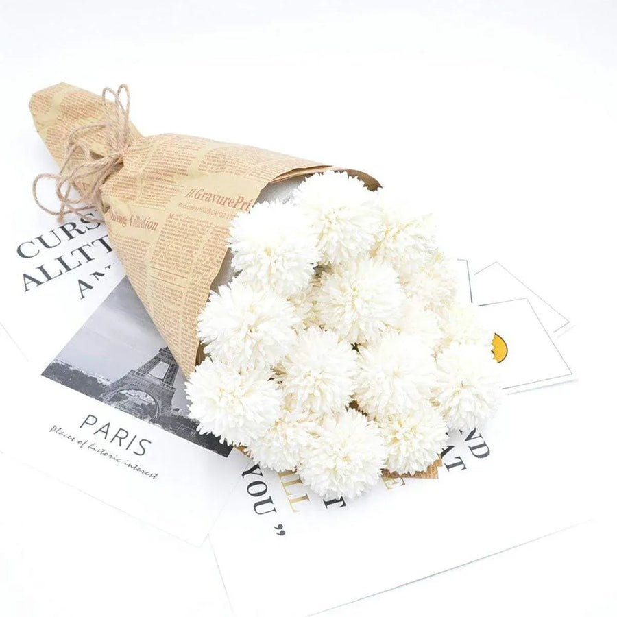 12pcs Artificial Dandelion Fake Flower Simulation Arrangement Desktop Decoration - Pink