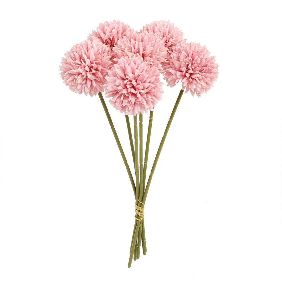 12pcs Artificial Dandelion Fake Flower Simulation Arrangement Desktop Decoration - Pink