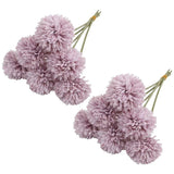 12pcs Artificial Dandelion Fake Flower Simulation Arrangement Desktop Decoration - Purple