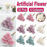 12pcs Artificial Dandelion Fake Flower Simulation Arrangement Desktop Decoration - Purple - Front View