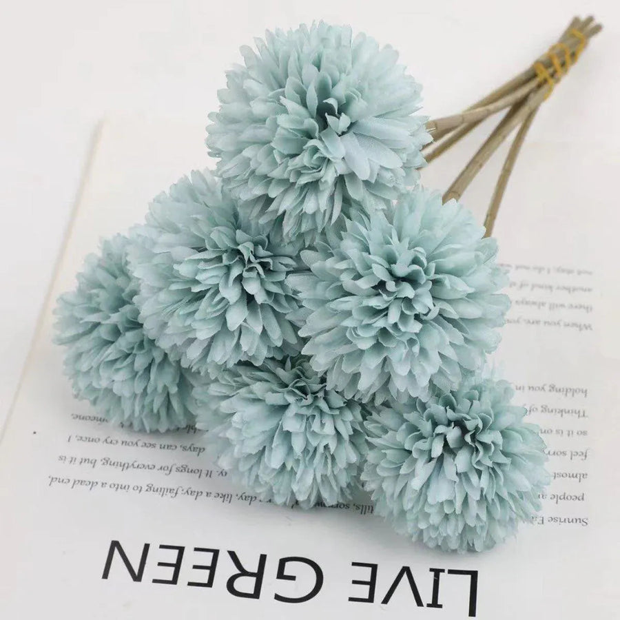 12pcs Artificial Dandelion Fake Flower Simulation Arrangement Desktop Decoration - Purple