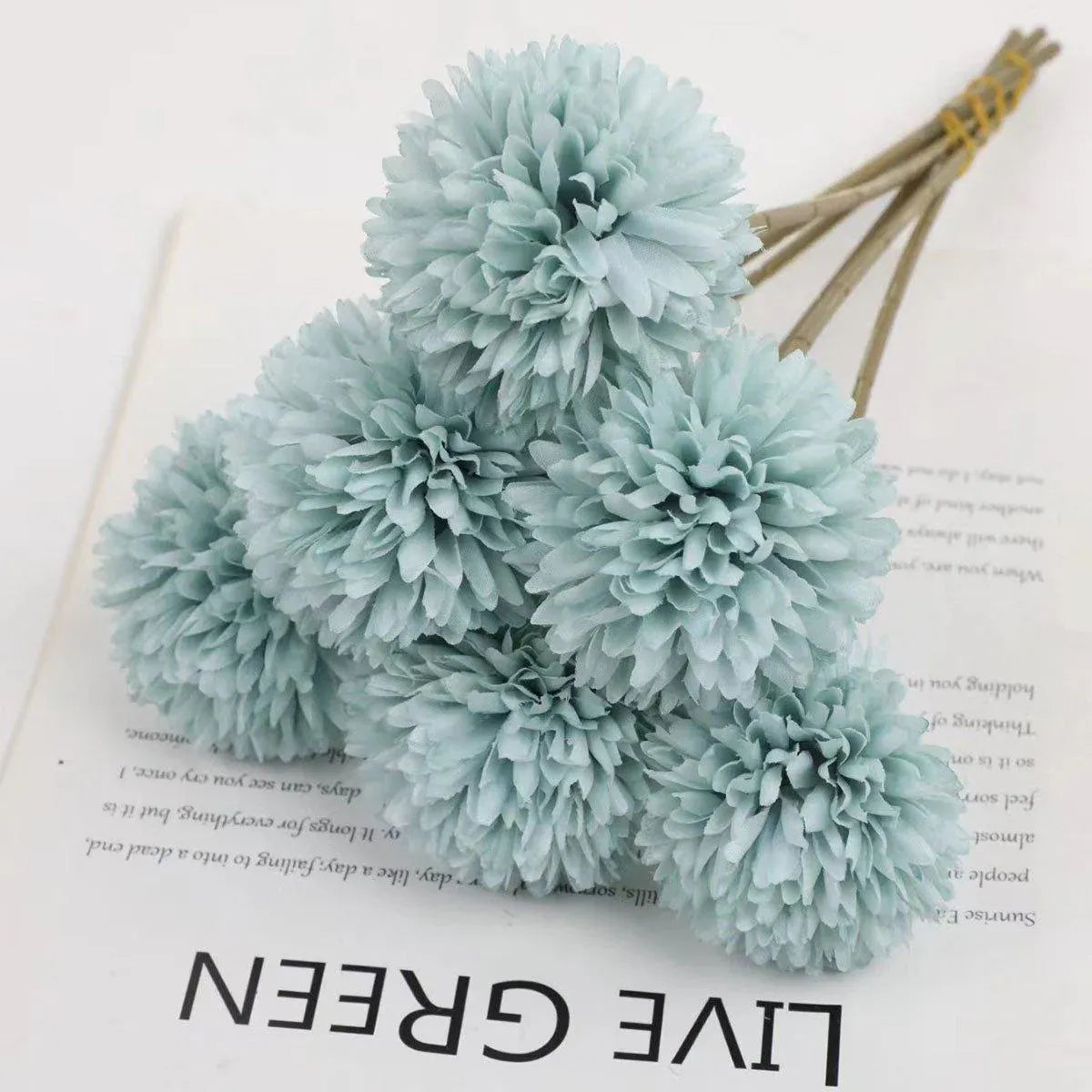 12pcs Artificial Dandelion Fake Flower Simulation Arrangement Desktop Decoration - White