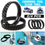 2/4PCS Replacement Pool Cleaner Tires for Zodiac MX6 MX8 R0526100 Tracks - 2PCS - Front View