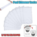 Pool Skimmer Socks for Filter Basket Debris Net Bags 5 to 30 Pieces - 5PCS