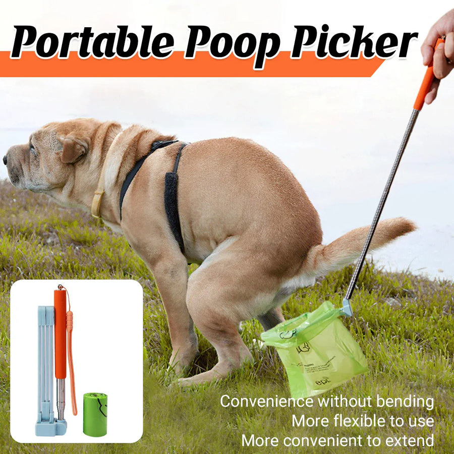 Portable Poop Picker Non Slip Handle Waste Bag Holder for Outdoor Cleaning Use