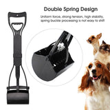 Long Handle Pet Pooper Scooper with Clamping Jaw for Dog Waste Pickup Outdoor Use - 45-Degree Angle