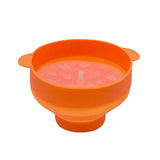 High Temperature Resistant Silicone Popcorn Bucket Collapsible Bowl with Handle - Dark Blue - Low Angle