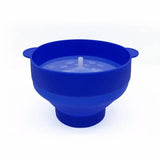 High Temperature Resistant Silicone Popcorn Bucket Collapsible Bowl with Handle - Light Blue - Extra Image