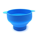 High Temperature Resistant Silicone Popcorn Bucket Collapsible Bowl with Handle - Light Blue - Extra Image