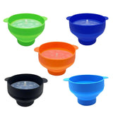 High Temperature Resistant Silicone Popcorn Bucket Collapsible Bowl with Handle - Orange - Front View
