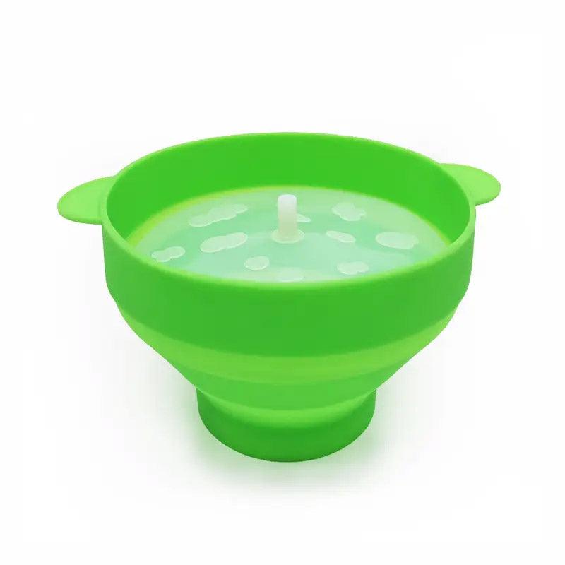 High Temperature Resistant Silicone Popcorn Bucket Collapsible Bowl with Handle - Orange