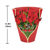 New Style 3D Pop Up Cards Paper Flower Bouquet Greeting Card for All Occasions - Poppy - Top-Down View