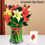 New Style 3D Pop Up Cards Paper Flower Bouquet Greeting Card for All Occasions - Poppy - Rear View