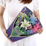 New Style 3D Pop Up Cards Paper Flower Bouquet Greeting Card for All Occasions - Poppy - Low Angle