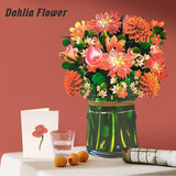 New Style 3D Pop Up Cards Paper Flower Bouquet Greeting Card for All Occasions - Poppy