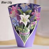 New Style 3D Pop Up Cards Paper Flower Bouquet Greeting Card for All Occasions - Poppy - Extra Image