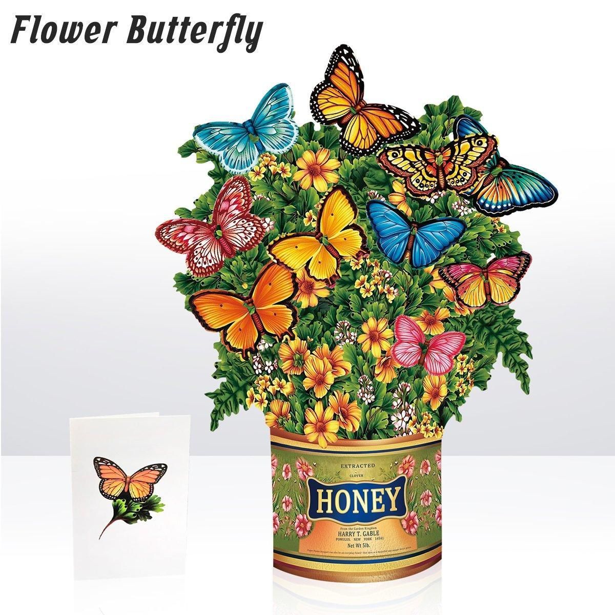 New Style 3D Pop Up Cards Paper Flower Bouquet Greeting Card for All Occasions - Poppy