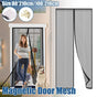 Striped Screen Door Curtain Mesh with Auto Close for Insect Protection and Ventilation - 100*210cm