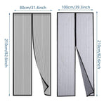 Striped Screen Door Curtain Mesh with Auto Close for Insect Protection and Ventilation - 100*210cm