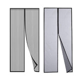 Striped Screen Door Curtain Mesh with Auto Close for Insect Protection and Ventilation - 80*210cm