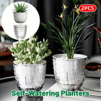 2pcs Transparent Self Watering Flowerpot Automatic Absorbent Planter Storage