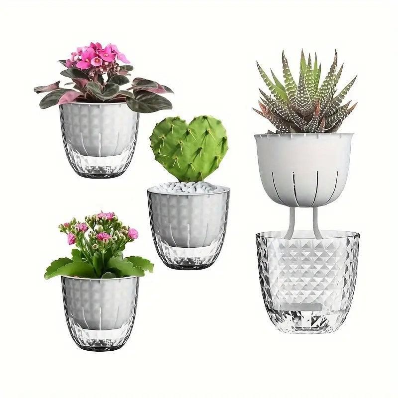 2pcs Transparent Self Watering Flowerpot Automatic Absorbent Planter Storage, image 12