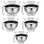 5-Bowl Nested Mixing Set with 5 Black Lids