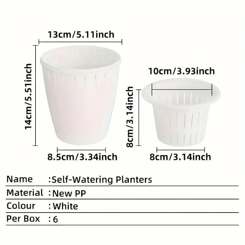 6pcs Self Watering Flowerpot Breathable Planter Indoor Outdoor Garden Basin