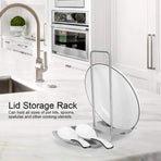 Removable Stainless Steel Pot Lid Spoon Rack Kitchen Draining Storage Holder