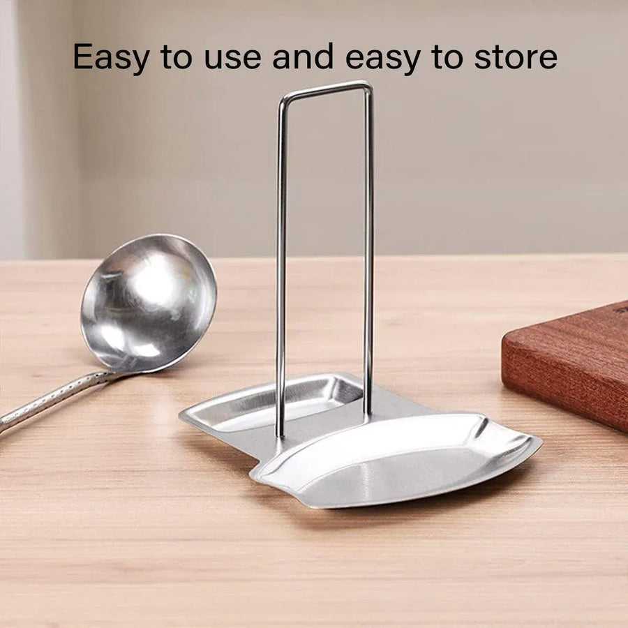 Removable Stainless Steel Pot Lid Spoon Rack Kitchen Draining Storage Holder