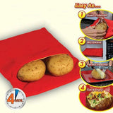 2X Microwave Baked Potato Corn Cooking Bag Reusable Washable Corn Cooker Express - Top-Down View