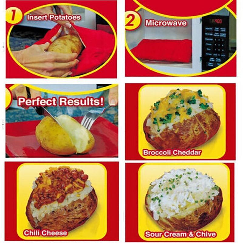 2X Microwave Baked Potato Corn Cooking Bag Reusable Washable Corn Cooker Express