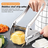 Chip Potato Chipper Maker French Fries Dicer Slicer Chopper Cutter and 2 Blades - Top-Down View