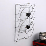 Pan Lid Holder Storage Rack Wall Mount Pot Cover Organizer Kitchen Accessories - Side View