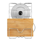 Pan Lid Holder Storage Rack Wall Mount Pot Cover Organizer Kitchen Accessories - Top-Down View