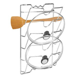 Pan Lid Holder Storage Rack Wall Mount Pot Cover Organizer Kitchen Accessories - 45-Degree Angle