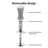 Adjustable Coffee Tamper with Scale Constant Pressure Espresso Powder Press Tool - Silver-58mm - Top-Down View